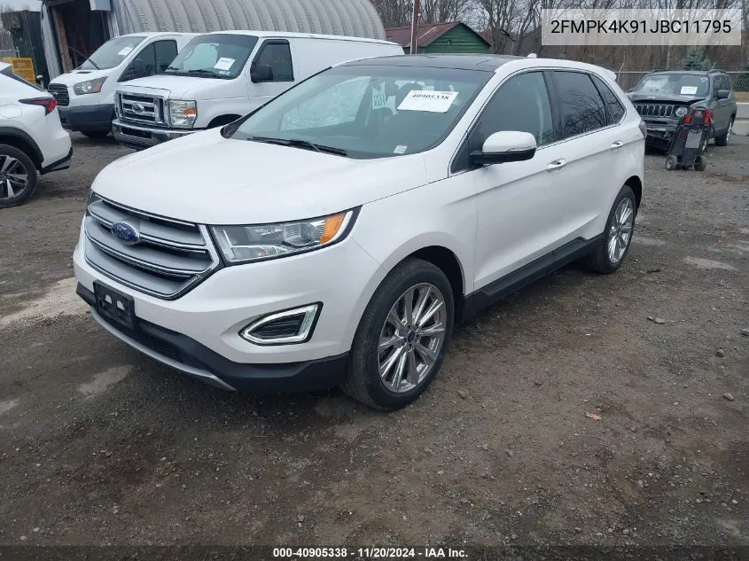 2018 Ford Edge Titanium VIN: 2FMPK4K91JBC11795 Lot: 40905338