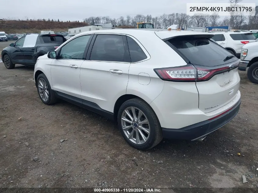 2018 Ford Edge Titanium VIN: 2FMPK4K91JBC11795 Lot: 40905338