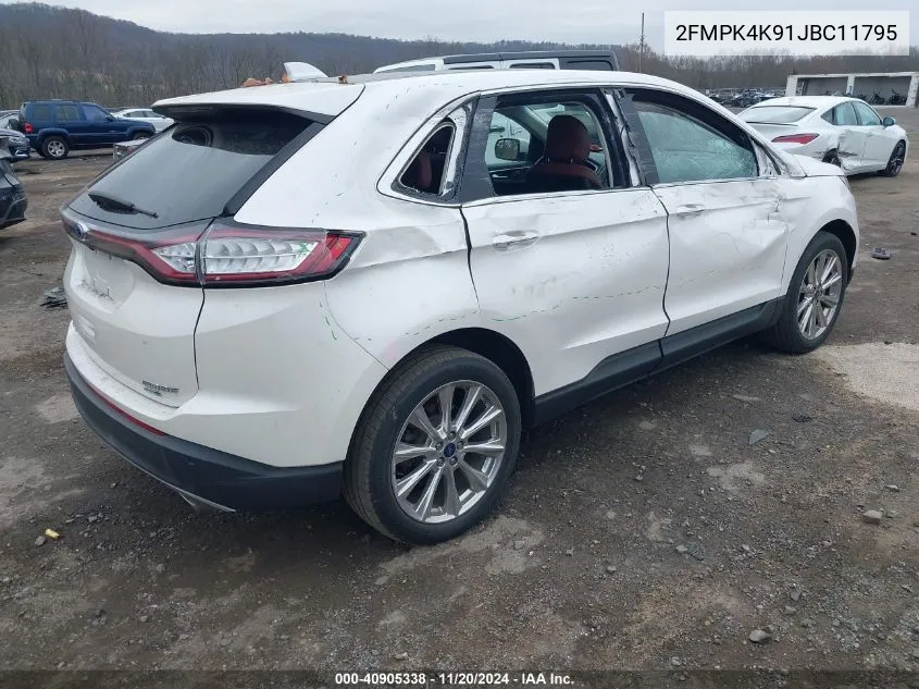 2018 Ford Edge Titanium VIN: 2FMPK4K91JBC11795 Lot: 40905338