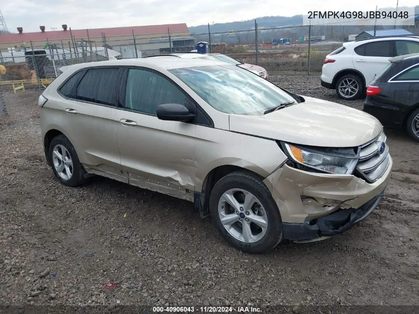 2018 Ford Edge Se VIN: 2FMPK4G98JBB94048 Lot: 40906043