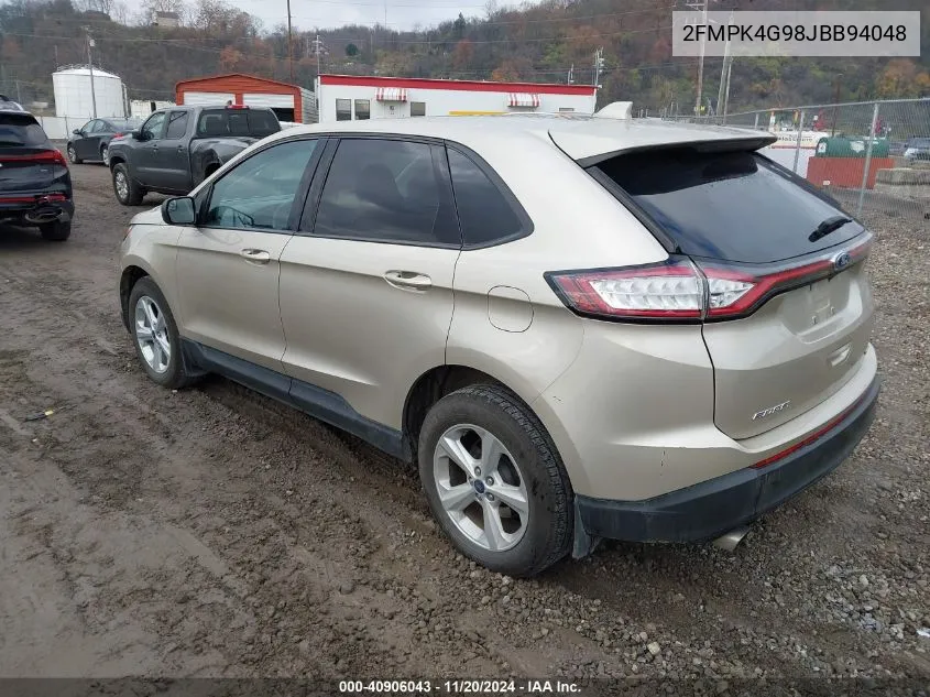 2018 Ford Edge Se VIN: 2FMPK4G98JBB94048 Lot: 40906043