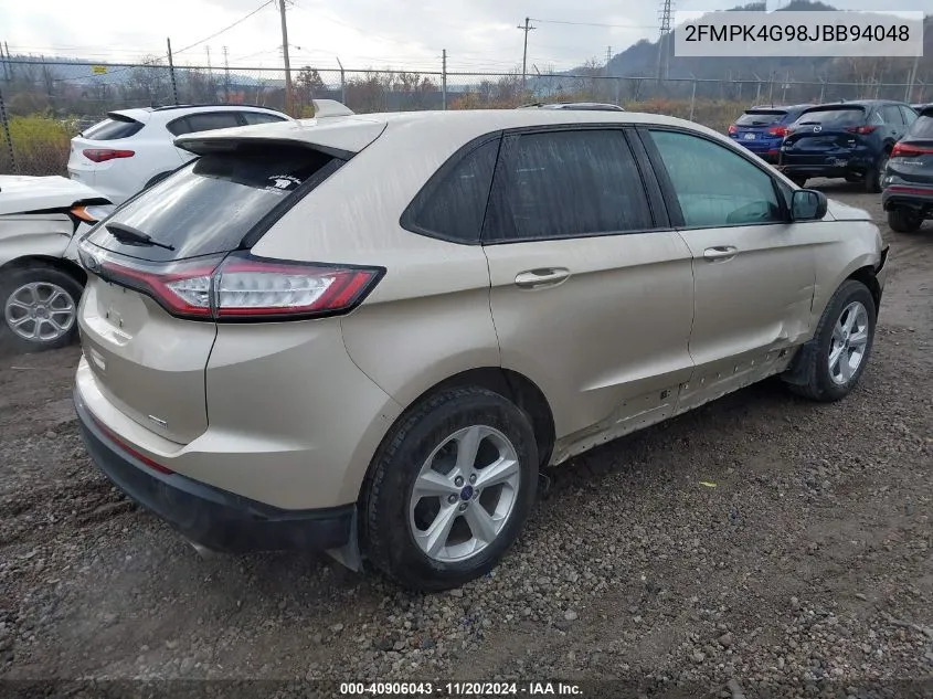 2018 Ford Edge Se VIN: 2FMPK4G98JBB94048 Lot: 40906043