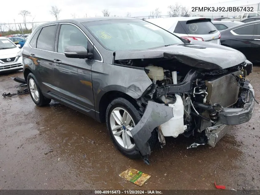 2018 Ford Edge Sel VIN: 2FMPK3J92JBB67432 Lot: 40915473