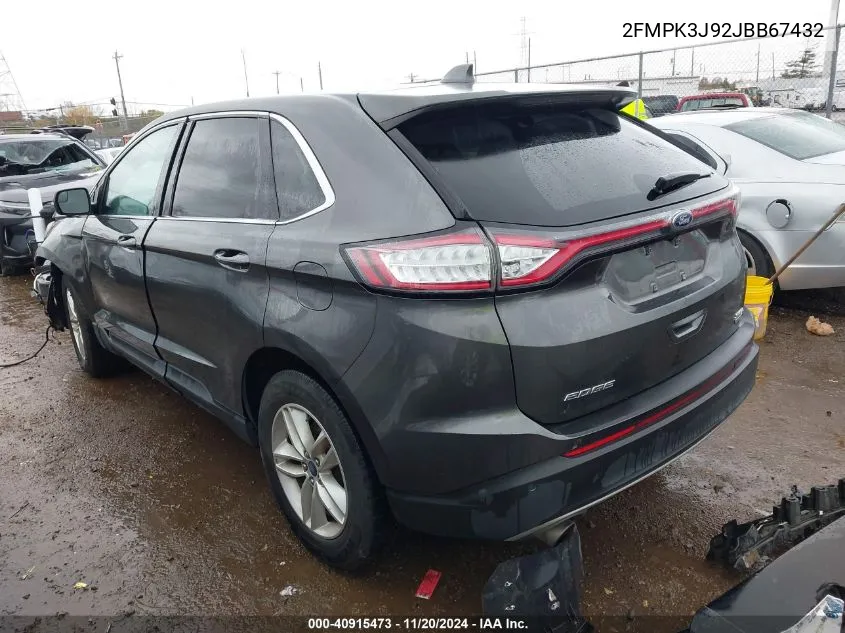 2018 Ford Edge Sel VIN: 2FMPK3J92JBB67432 Lot: 40915473