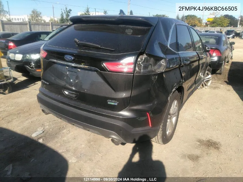 2019 Ford Edge Sel VIN: 2FMPK4J96KBC66505 Lot: 12114998