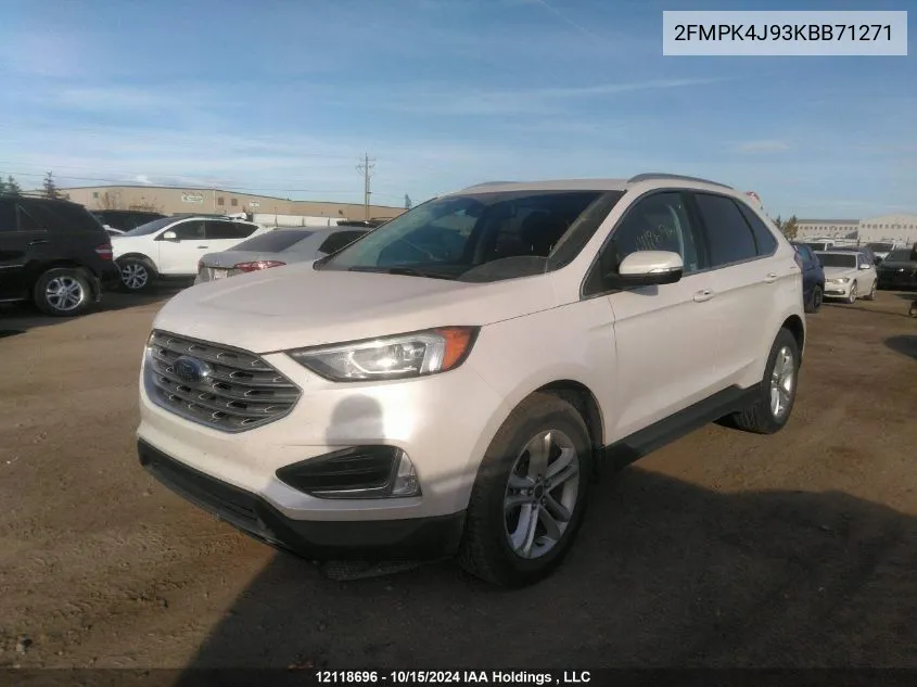 2019 Ford Edge Sel VIN: 2FMPK4J93KBB71271 Lot: 12118696