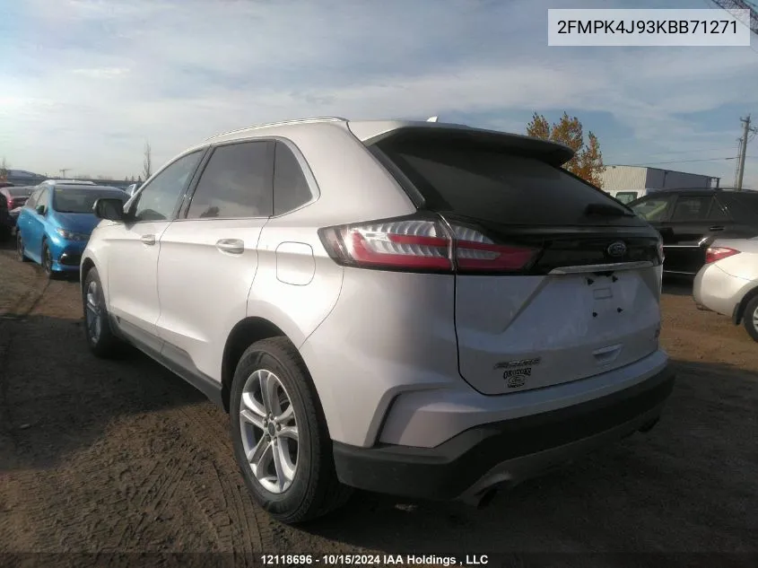 2019 Ford Edge Sel VIN: 2FMPK4J93KBB71271 Lot: 12118696