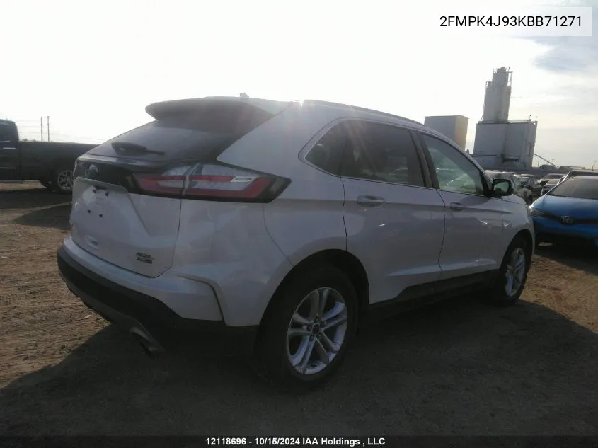 2019 Ford Edge Sel VIN: 2FMPK4J93KBB71271 Lot: 12118696