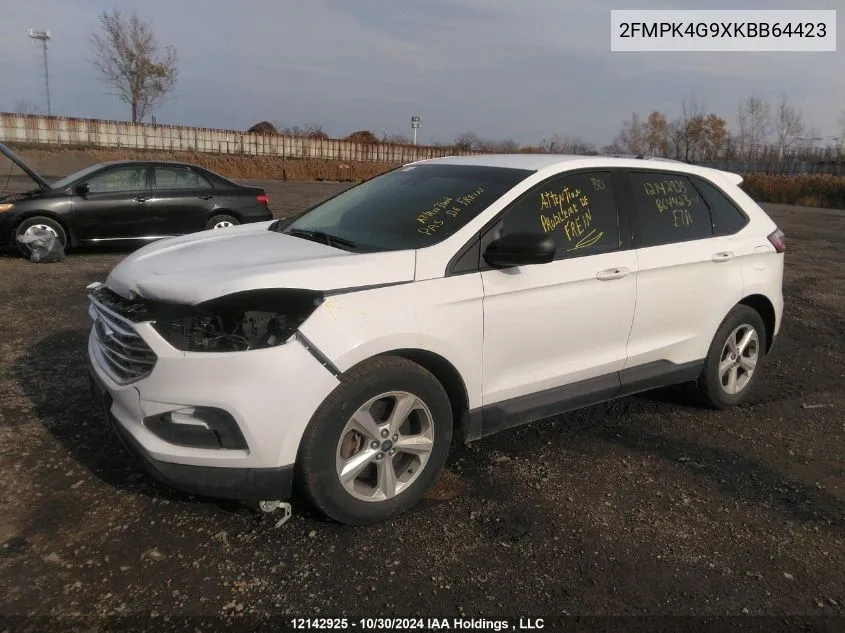 2019 Ford Edge Se VIN: 2FMPK4G9XKBB64423 Lot: 12142925