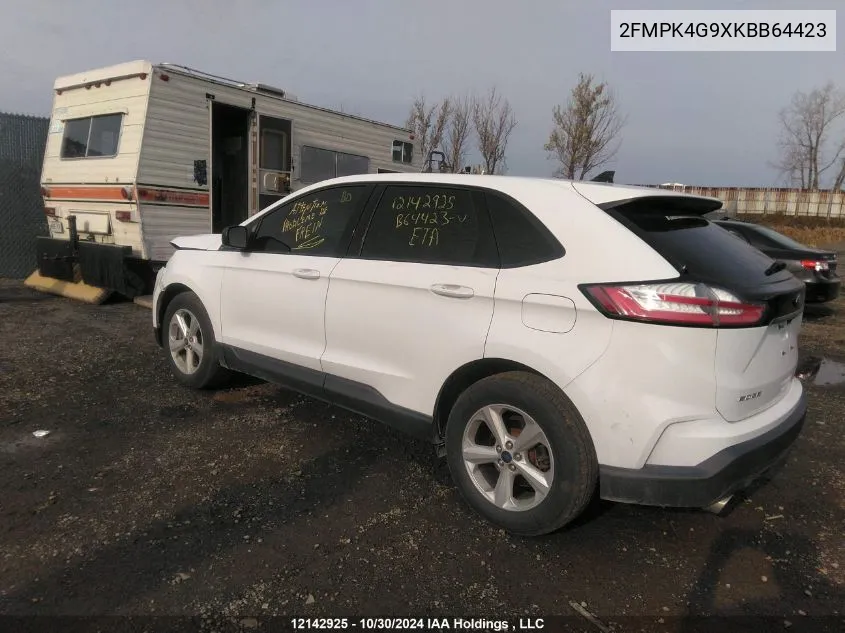 2019 Ford Edge Se VIN: 2FMPK4G9XKBB64423 Lot: 12142925