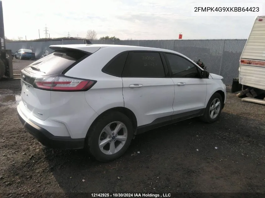 2019 Ford Edge Se VIN: 2FMPK4G9XKBB64423 Lot: 12142925