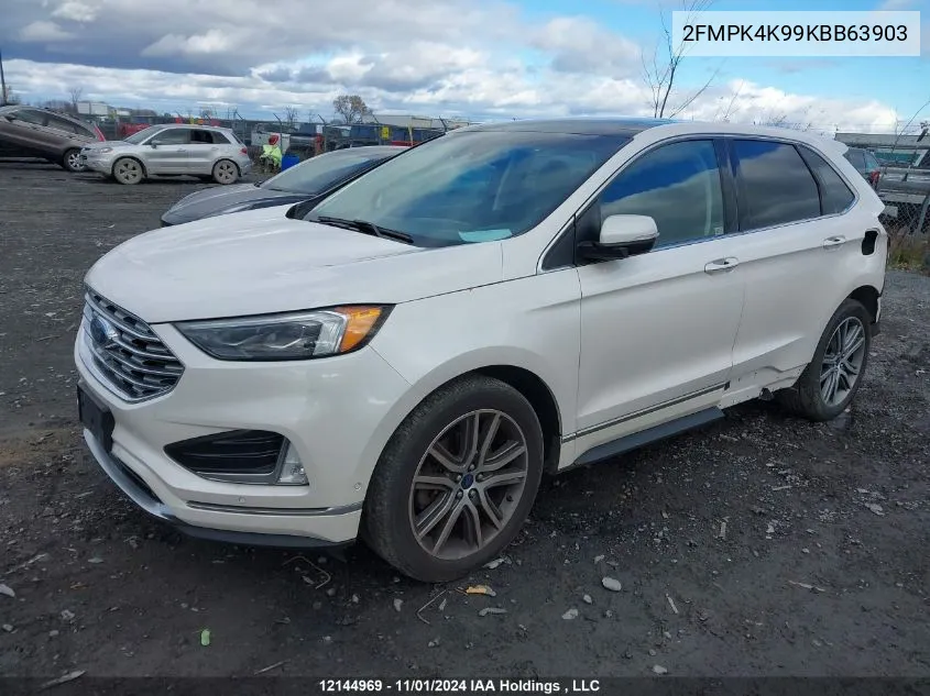 2019 Ford Edge Titanium VIN: 2FMPK4K99KBB63903 Lot: 12144969