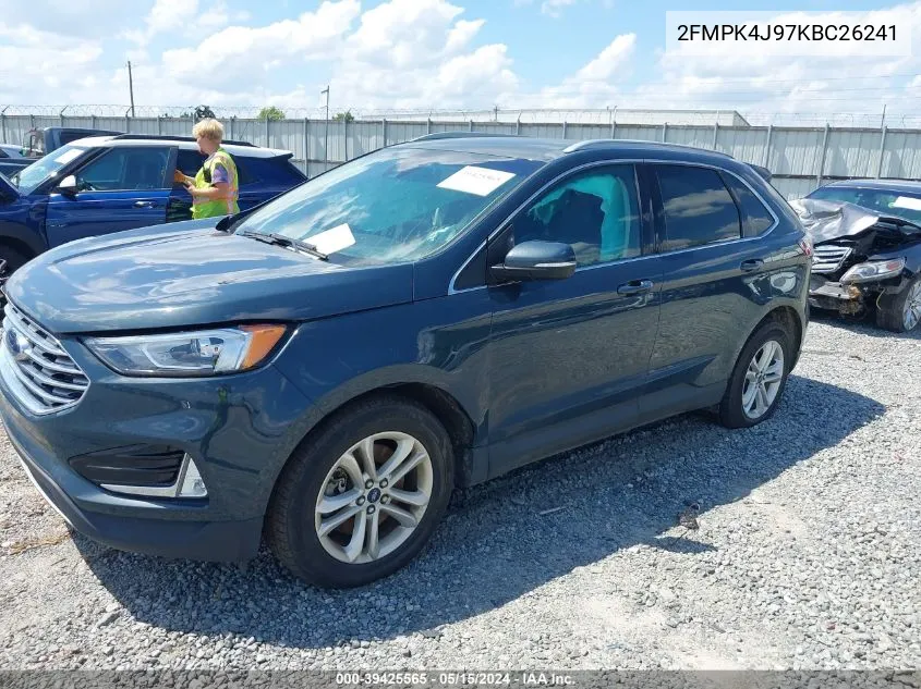 2019 Ford Edge Sel VIN: 2FMPK4J97KBC26241 Lot: 39425565