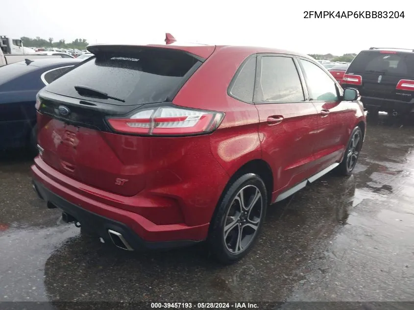 2019 Ford Edge St VIN: 2FMPK4AP6KBB83204 Lot: 39457193