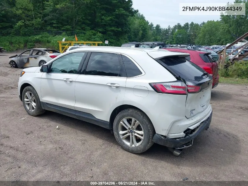 2019 Ford Edge Sel VIN: 2FMPK4J90KBB44349 Lot: 39704206