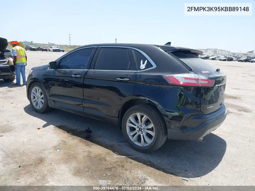 2FMPK3K95KBB89148 2019 Ford Edge Titanium