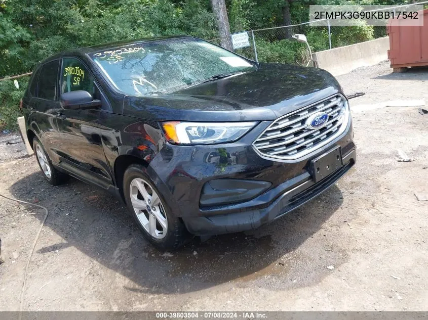 2FMPK3G90KBB17542 2019 Ford Edge Se