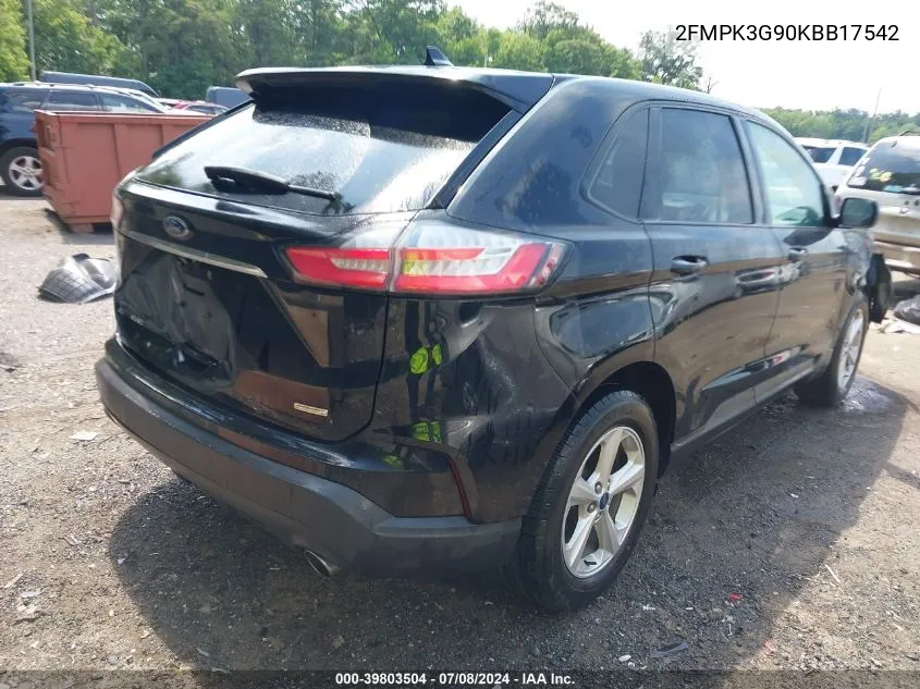 2FMPK3G90KBB17542 2019 Ford Edge Se