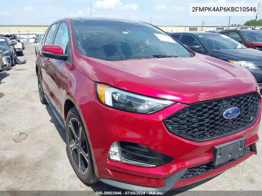 2019 Ford Edge St VIN: 2FMPK4AP6KBC10546 Lot: 39803946