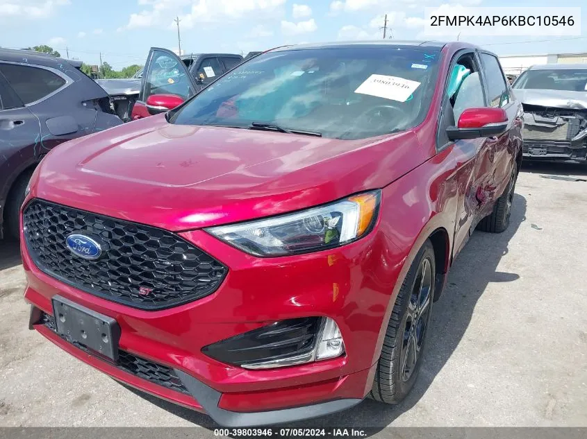 2019 Ford Edge St VIN: 2FMPK4AP6KBC10546 Lot: 39803946