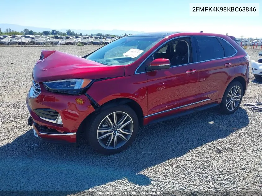 2019 Ford Edge Titanium VIN: 2FMPK4K98KBC63846 Lot: 39819492