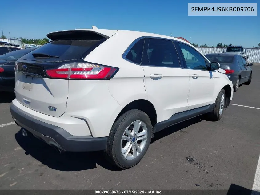 2019 Ford Edge Sel VIN: 2FMPK4J96KBC09706 Lot: 39858675