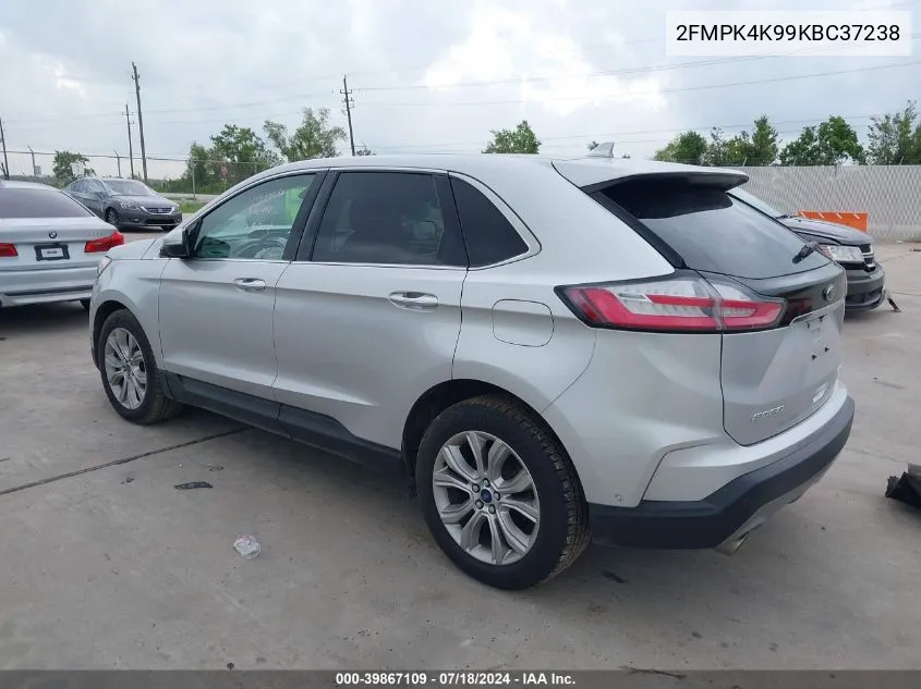 2019 Ford Edge Titanium VIN: 2FMPK4K99KBC37238 Lot: 39867109