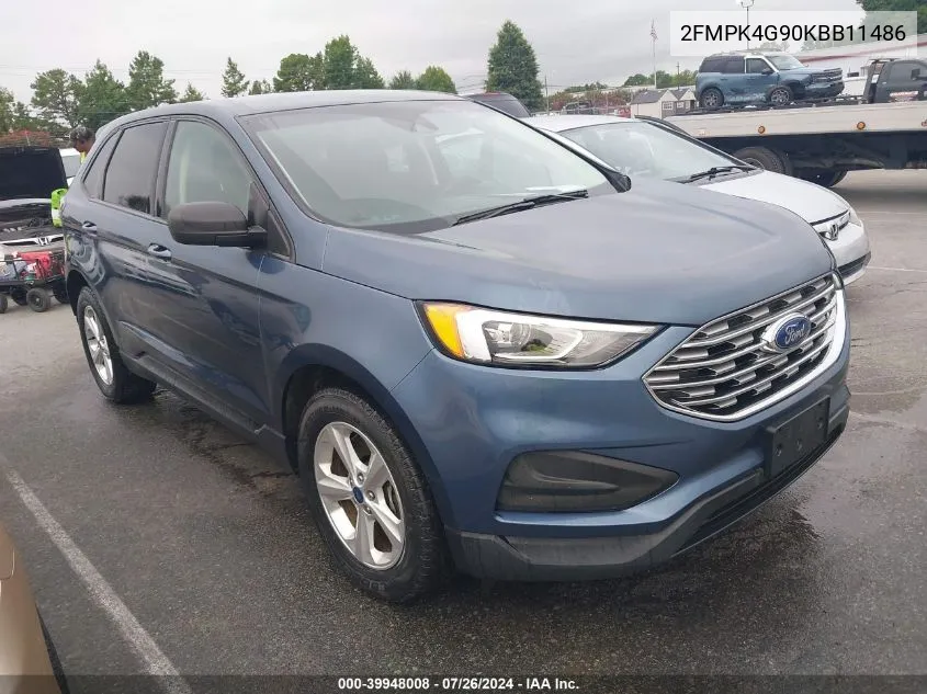 2019 Ford Edge Se VIN: 2FMPK4G90KBB11486 Lot: 39948008