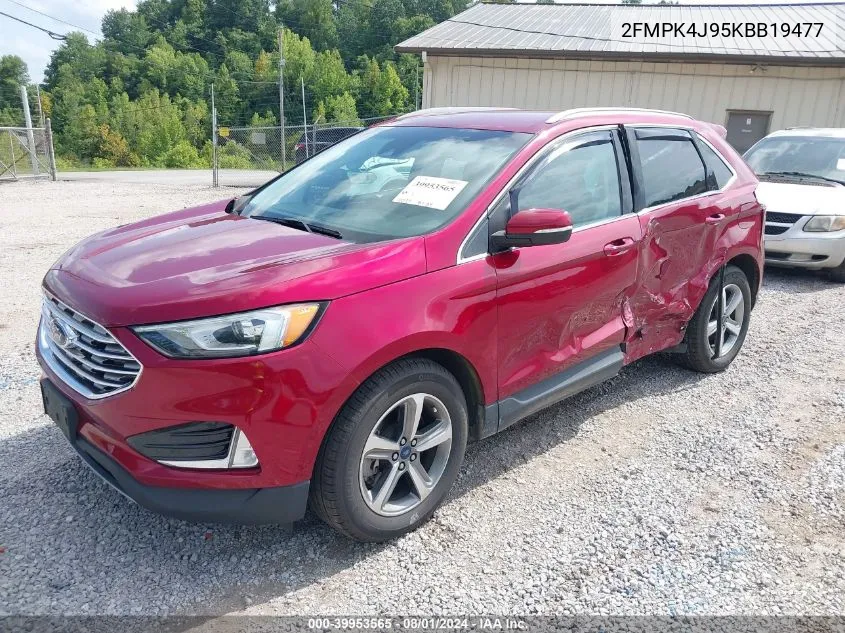 2019 Ford Edge Sel VIN: 2FMPK4J95KBB19477 Lot: 39953565