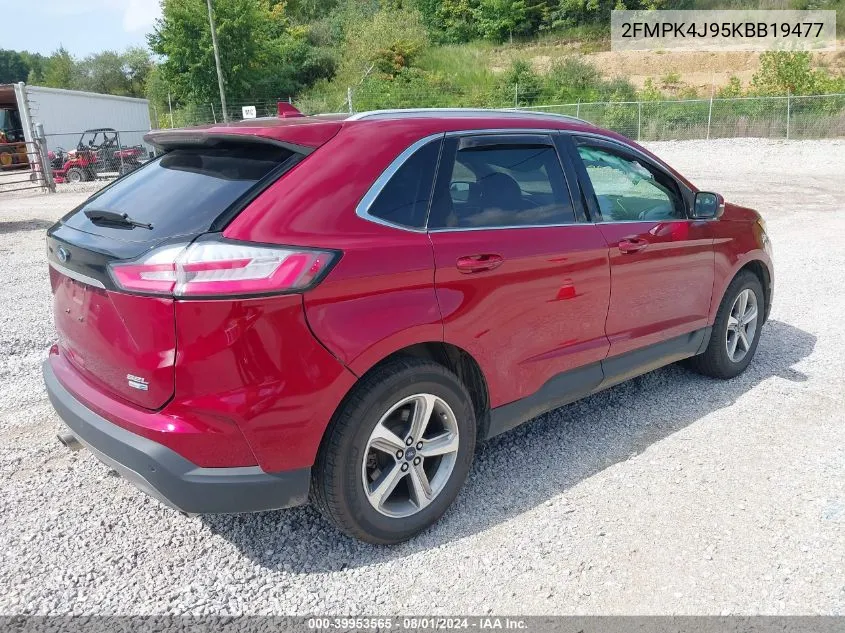 2019 Ford Edge Sel VIN: 2FMPK4J95KBB19477 Lot: 39953565