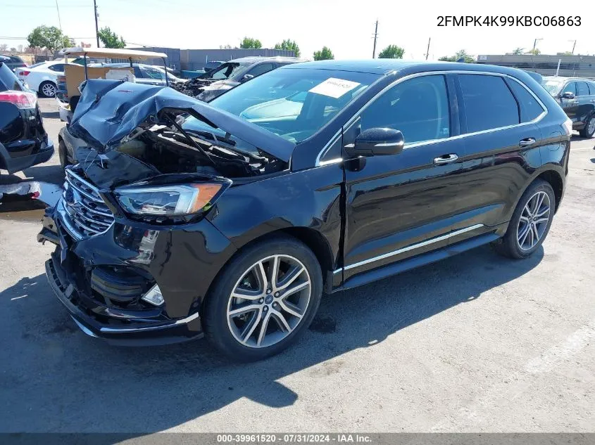 2019 Ford Edge Titanium VIN: 2FMPK4K99KBC06863 Lot: 39961520