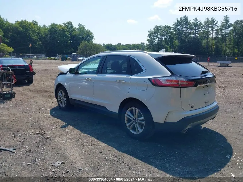 2019 Ford Edge Sel VIN: 2FMPK4J98KBC55716 Lot: 39964034