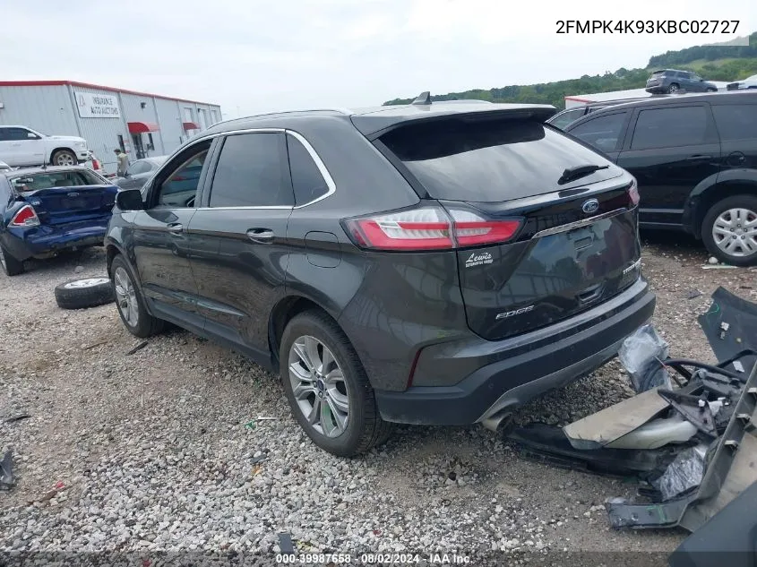 2FMPK4K93KBC02727 2019 Ford Edge Titanium