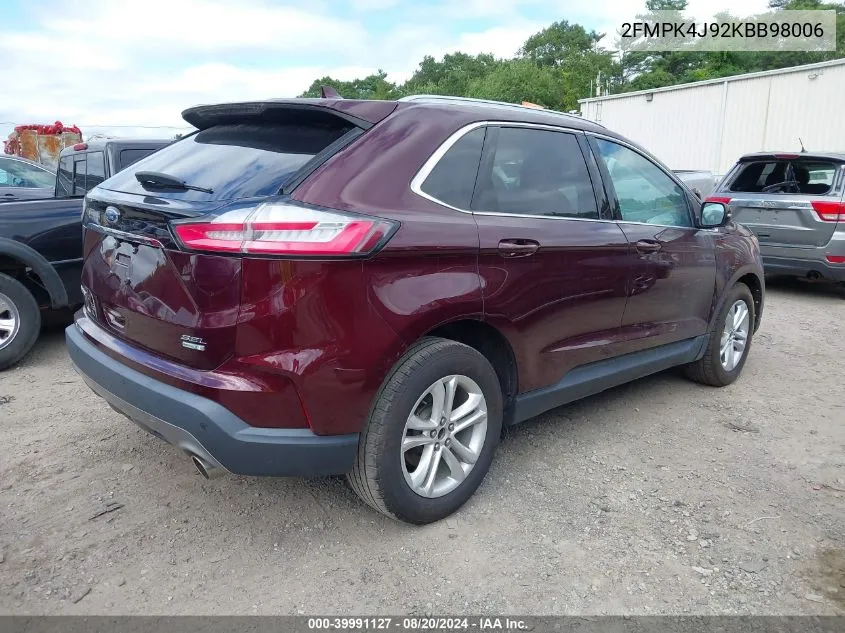 2FMPK4J92KBB98006 2019 Ford Edge Sel