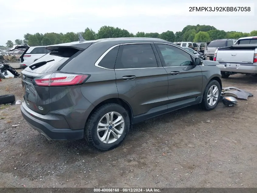 2FMPK3J92KBB67058 2019 Ford Edge Sel