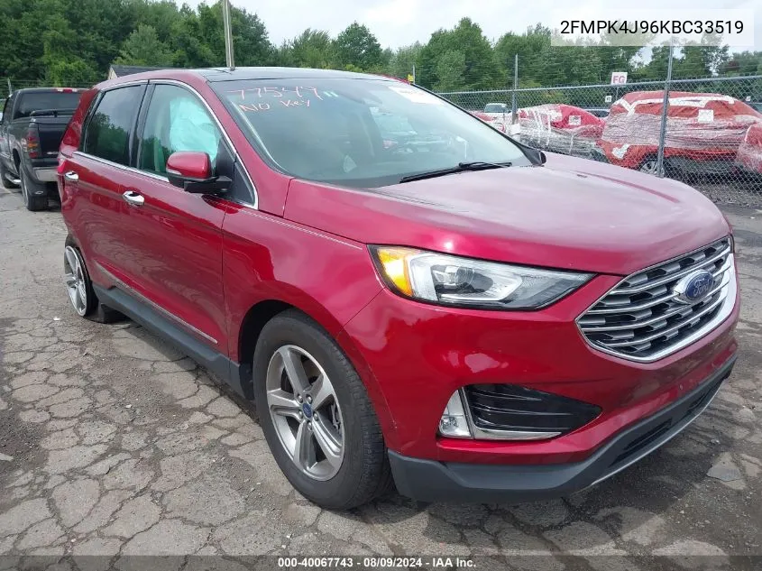 2019 Ford Edge Sel VIN: 2FMPK4J96KBC33519 Lot: 40067743