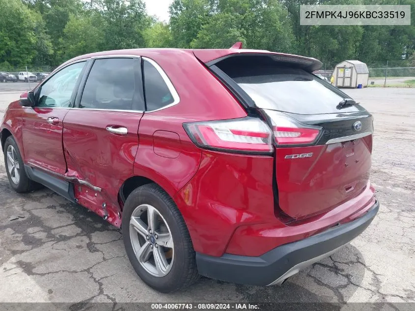 2019 Ford Edge Sel VIN: 2FMPK4J96KBC33519 Lot: 40067743