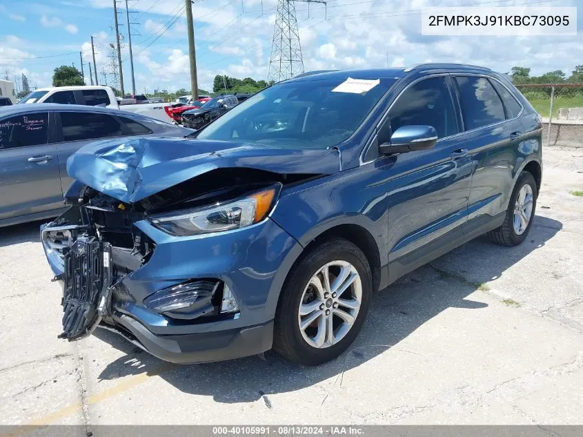 2019 Ford Edge Sel VIN: 2FMPK3J91KBC73095 Lot: 40105991