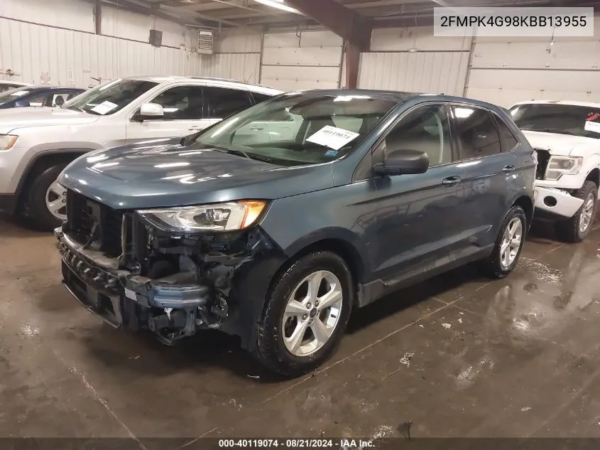 2019 Ford Edge Se VIN: 2FMPK4G98KBB13955 Lot: 40119074