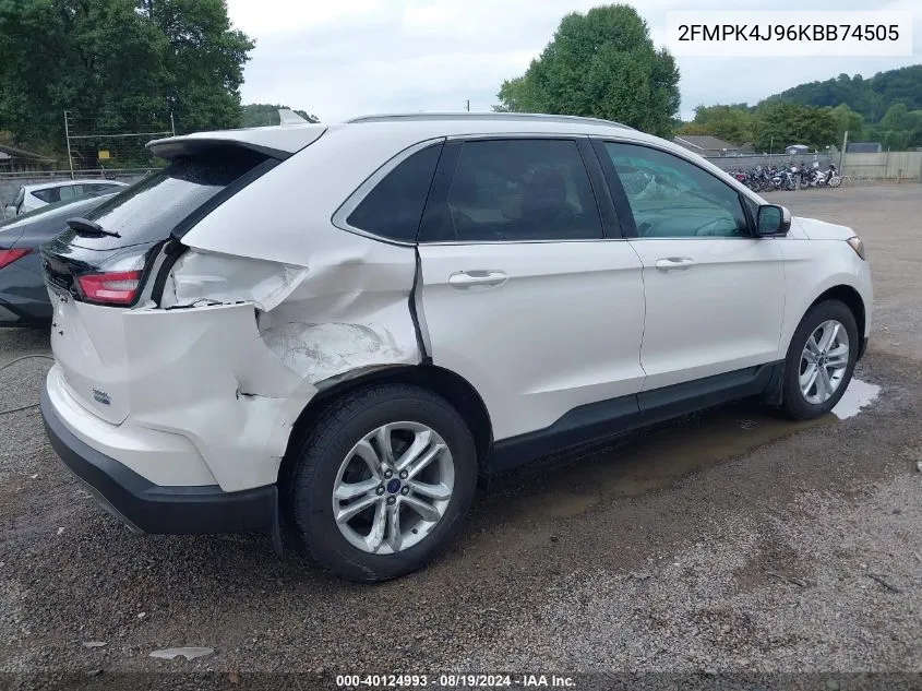 2019 Ford Edge Sel VIN: 2FMPK4J96KBB74505 Lot: 40124993