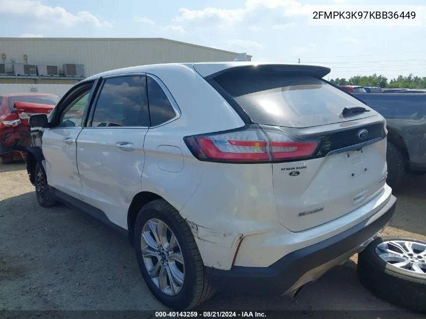 2FMPK3K97KBB36449 2019 Ford Edge Titanium