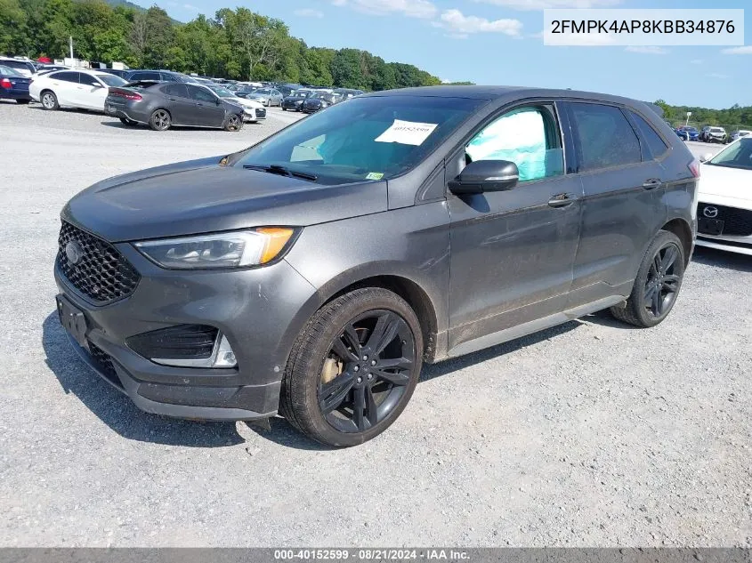 2FMPK4AP8KBB34876 2019 Ford Edge St