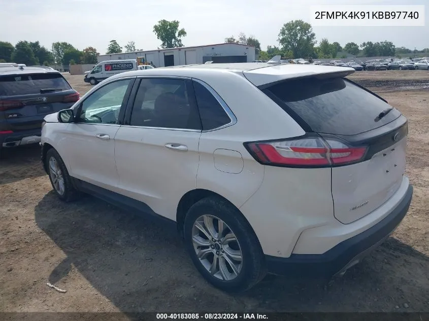 2FMPK4K91KBB97740 2019 Ford Edge Titanium