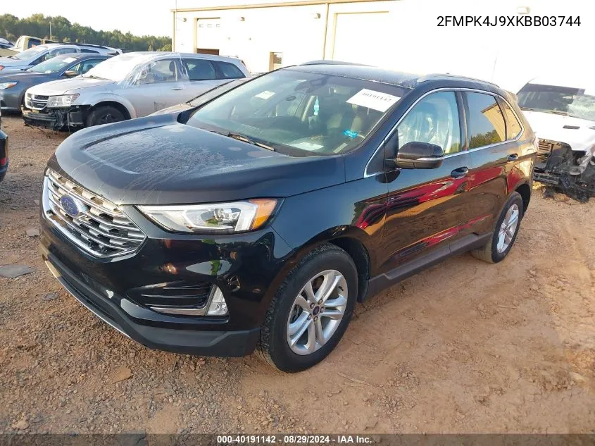 2019 Ford Edge Sel VIN: 2FMPK4J9XKBB03744 Lot: 40191142