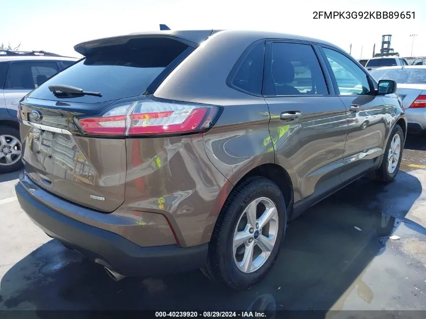 2FMPK3G92KBB89651 2019 Ford Edge Se