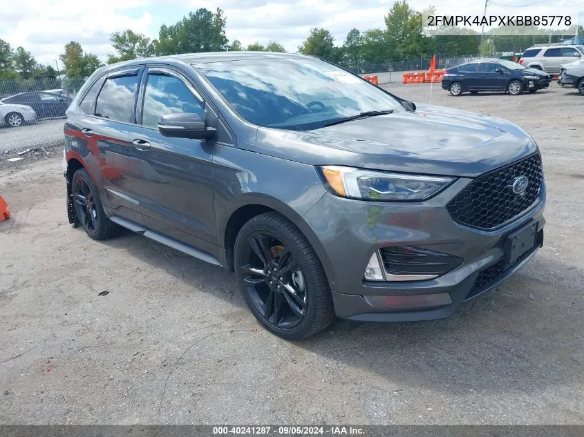 2019 Ford Edge St VIN: 2FMPK4APXKBB85778 Lot: 40241287