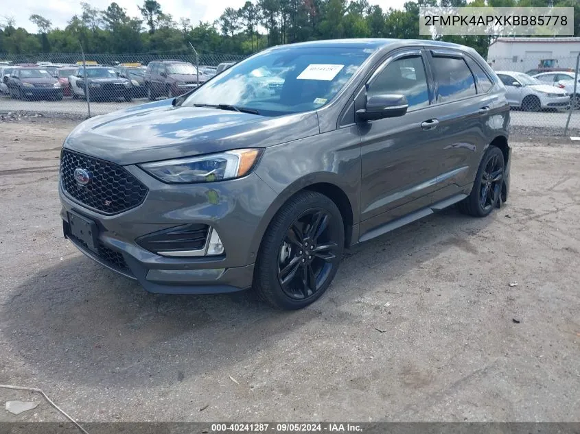 2019 Ford Edge St VIN: 2FMPK4APXKBB85778 Lot: 40241287