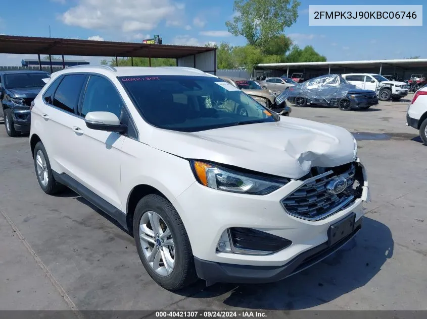 2019 Ford Edge Sel VIN: 2FMPK3J90KBC06746 Lot: 40421307