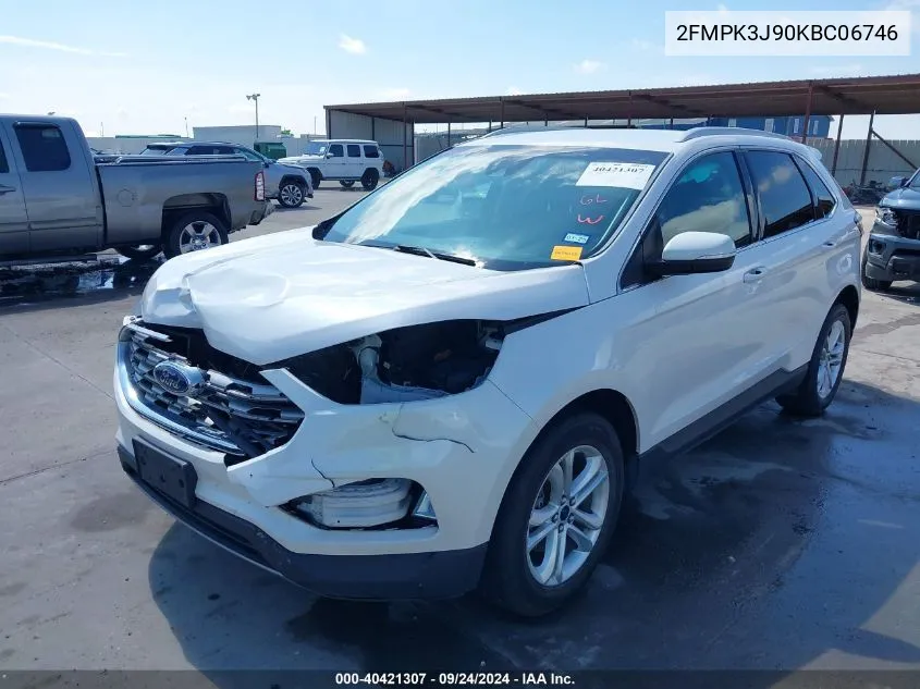 2019 Ford Edge Sel VIN: 2FMPK3J90KBC06746 Lot: 40421307