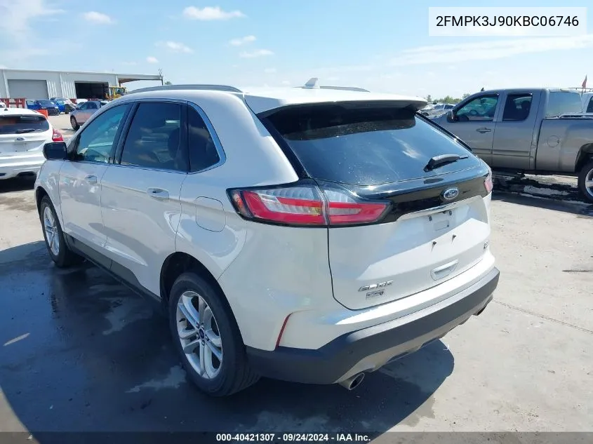 2019 Ford Edge Sel VIN: 2FMPK3J90KBC06746 Lot: 40421307